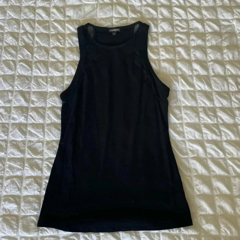 Express black side mesh knit top